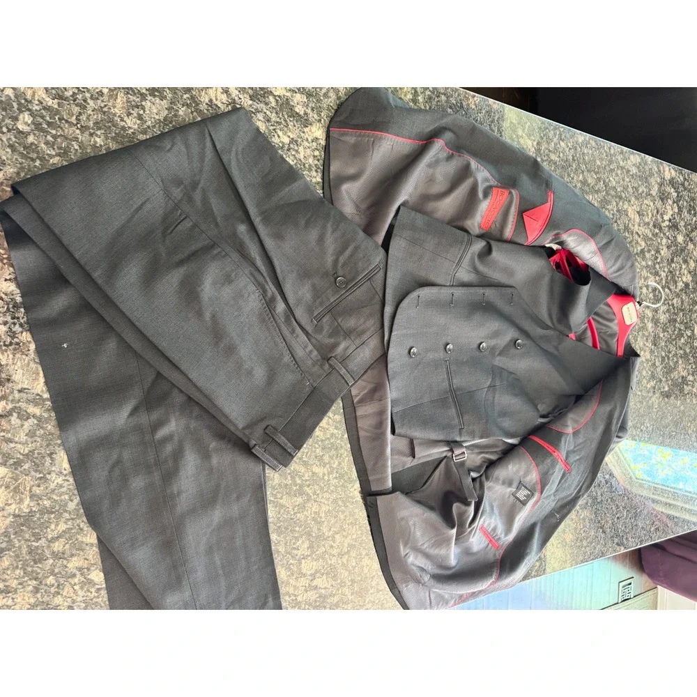 Bocaccio Uomo Mens 3 Piece Suit Charcoal Gray‎ Vest Jacket Pants 40S / 34 W new